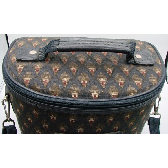 Travel Gear Small Carry On Bag Cosmetic Make-up Case Hardshell Zip Tapestry Read - Picture 3 of 16